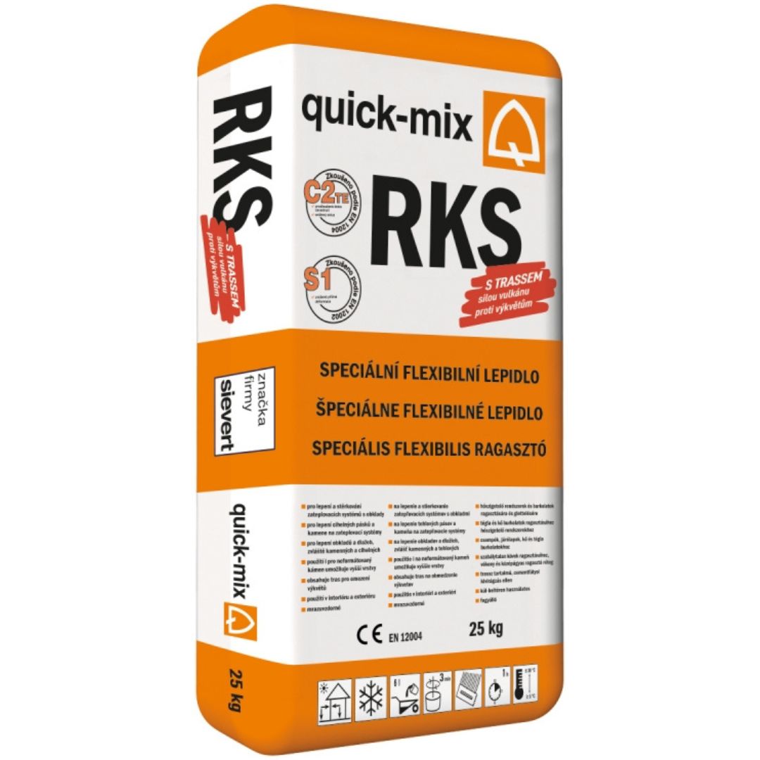 Quick-Mix RKS S1 Flexibilis, Trasszos Ragasztó és Fugázó 25 kg