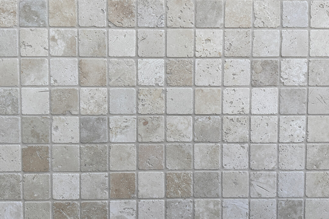 Light Travertin Mészkő Antikolt 4,8x4,8x1 cm Kőmozaik