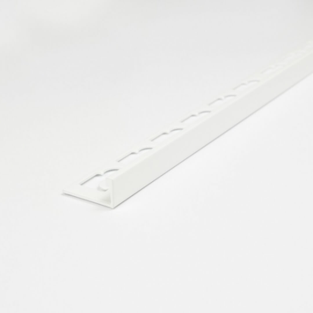 ViarProfil AL10R9016 "L" Szögletes Porfestett Fehér Alumínium Élvédő (10 mm) 2.7 m